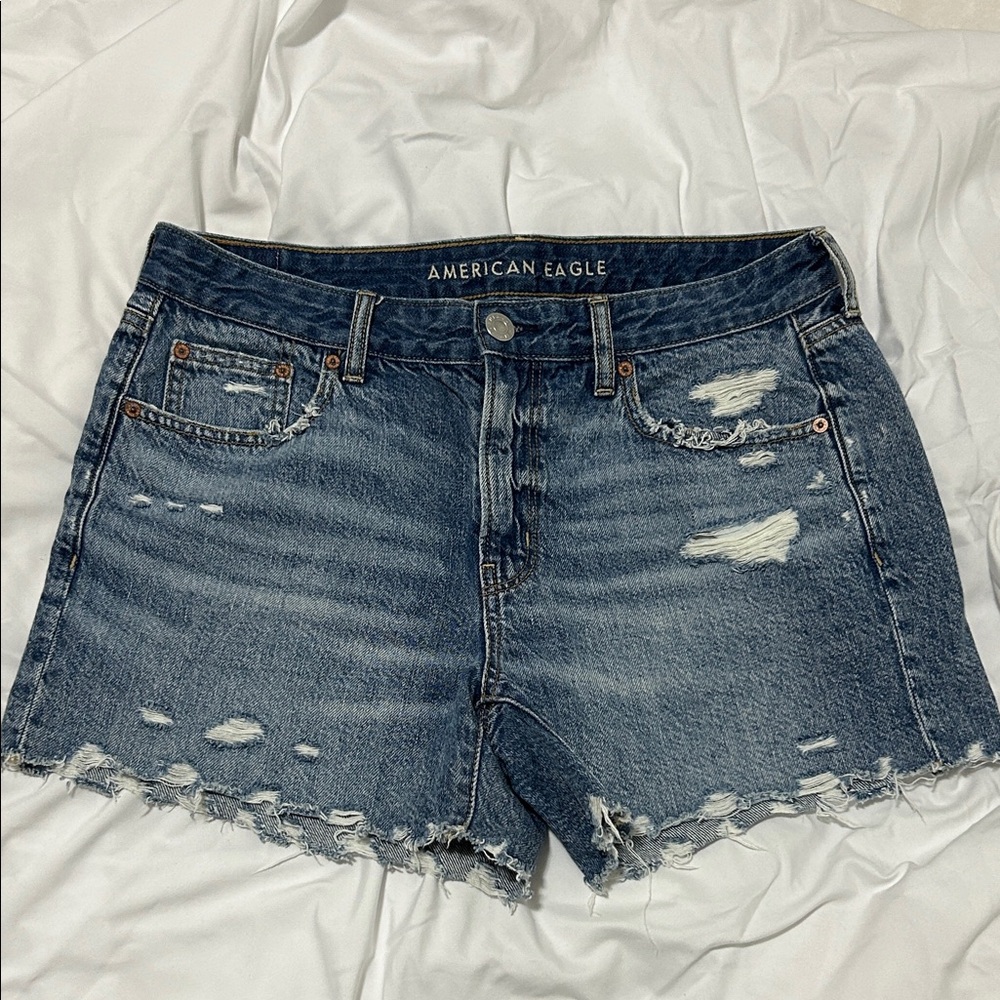 American Eagle Outfitters Distressed Blue Jean Shorts